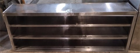 Ποτηριέρα Ανοιχτή Ανοξείδωτη Χωρίς Πόρτες 180x33x70Cm